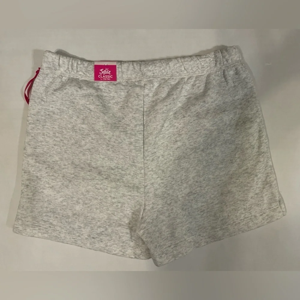 Justice Gray Multicolor Graphic Shorts Size Large (12/14) NWT